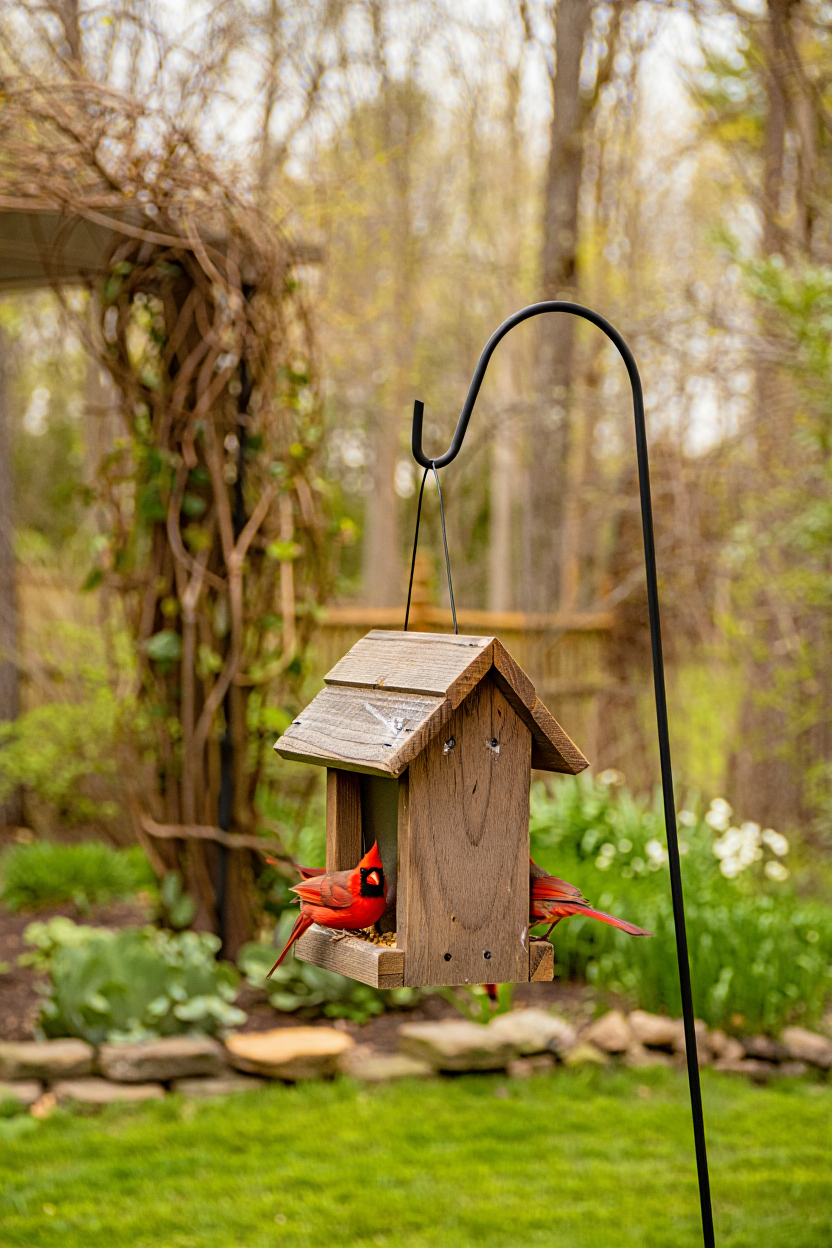 5 Rustic Bird Feeders That Turn Your Front Yard Into a Cozy Farmhouse Garden