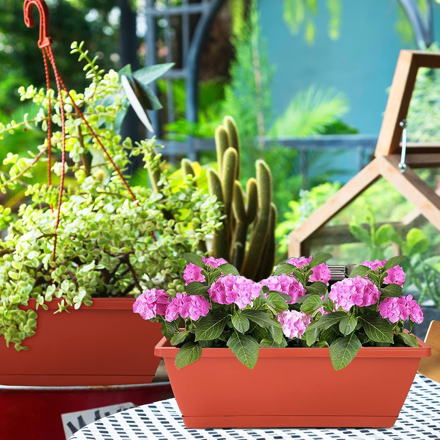 CHUKEMAOYI Window Box Planter, 7 Pack, 17 Inches