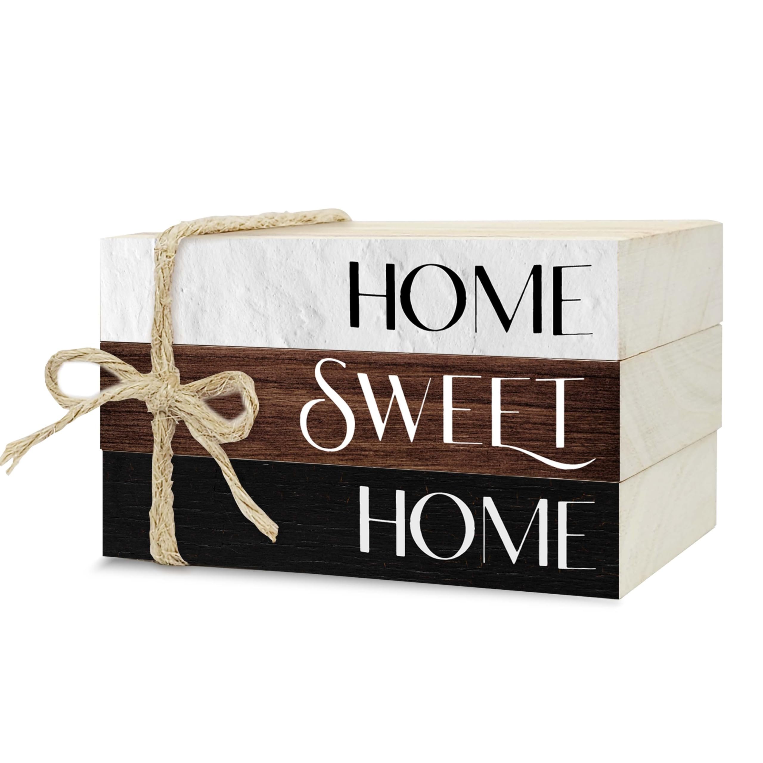 Ycyfckdr Mini Decorative Books - Rustic Wood Stack