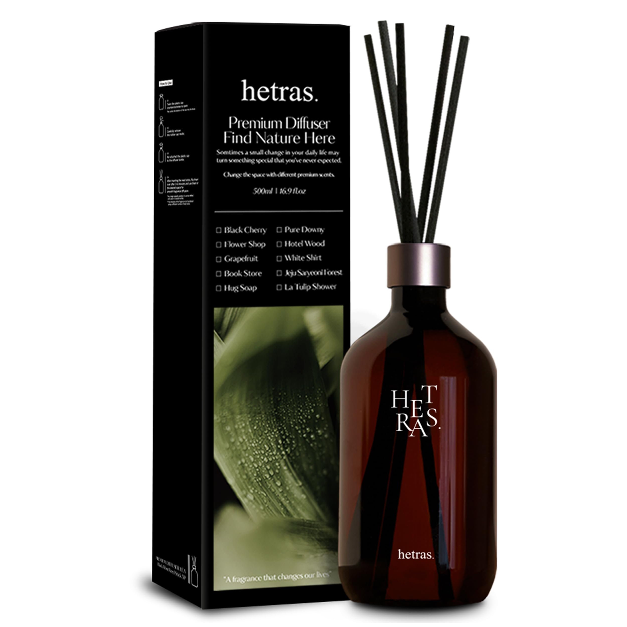 hetras Premium Reed Diffuser - Hotel Wood Scent