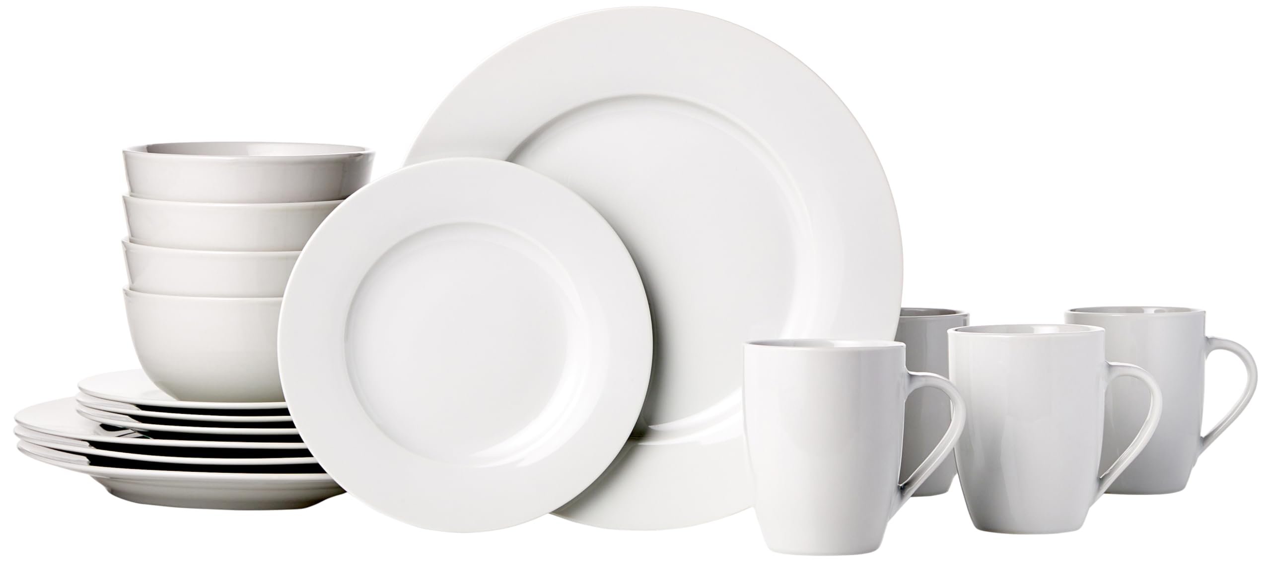 Amazon Basics 16-Piece Porcelain Dinnerware Set