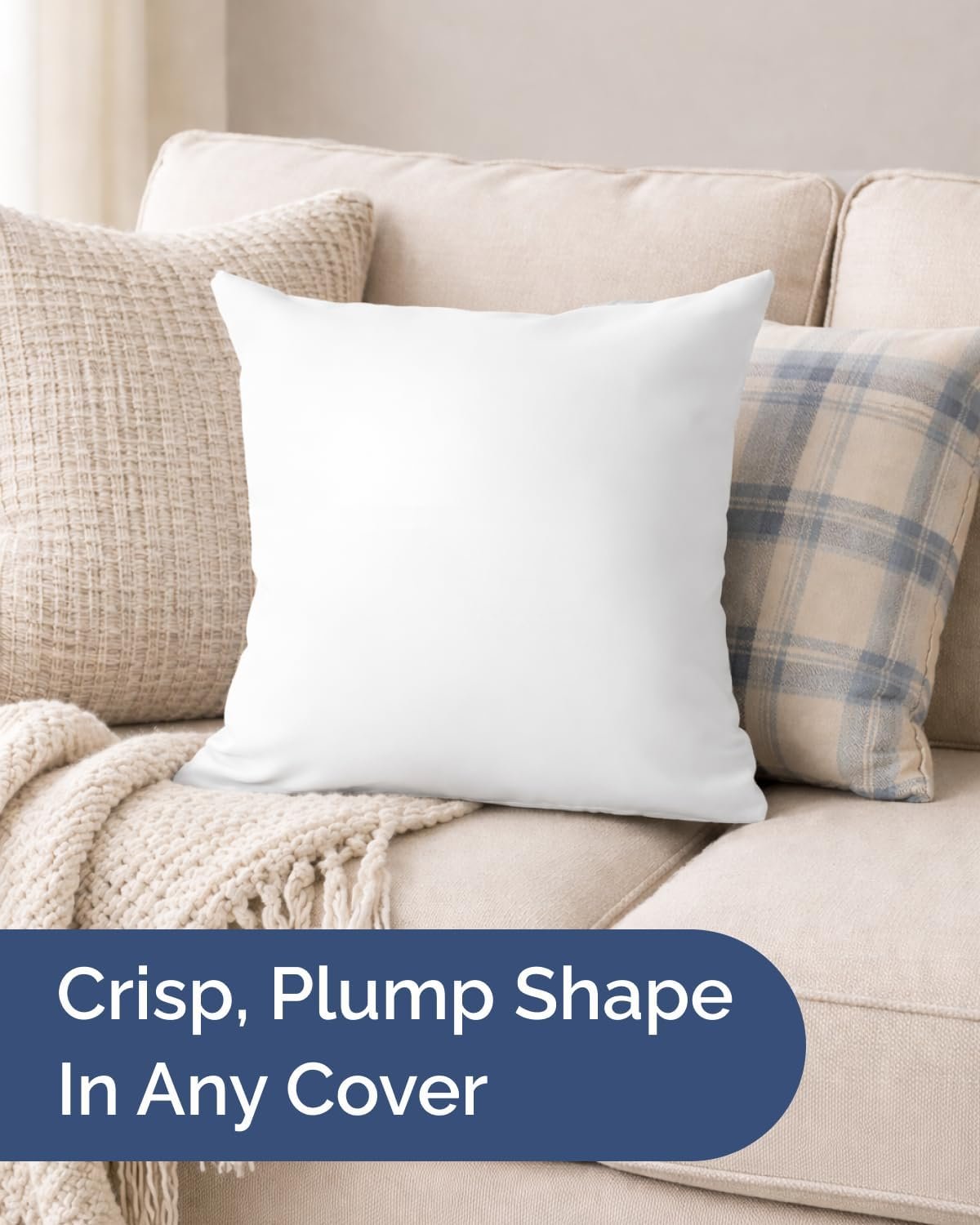 Throw Pillow Inserts – Pack of 2, 18 x 18 Inches