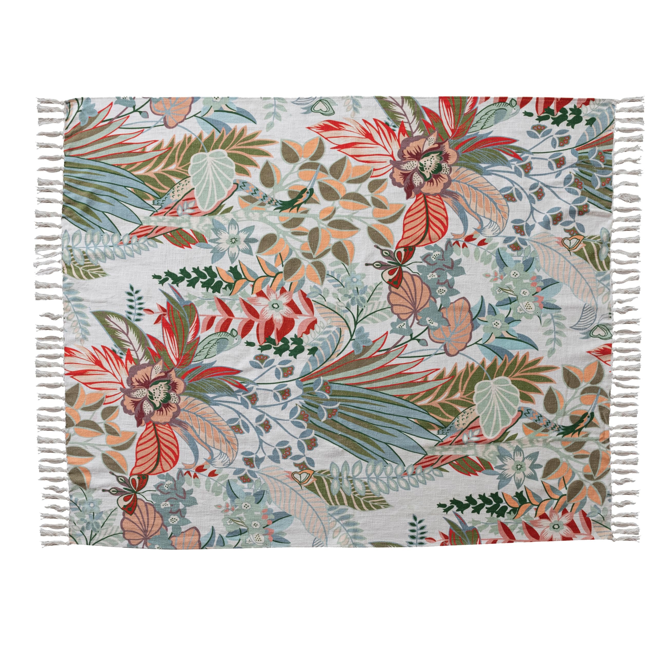 Bloomingville Cotton Slub Throw Blanket, Multicolor
