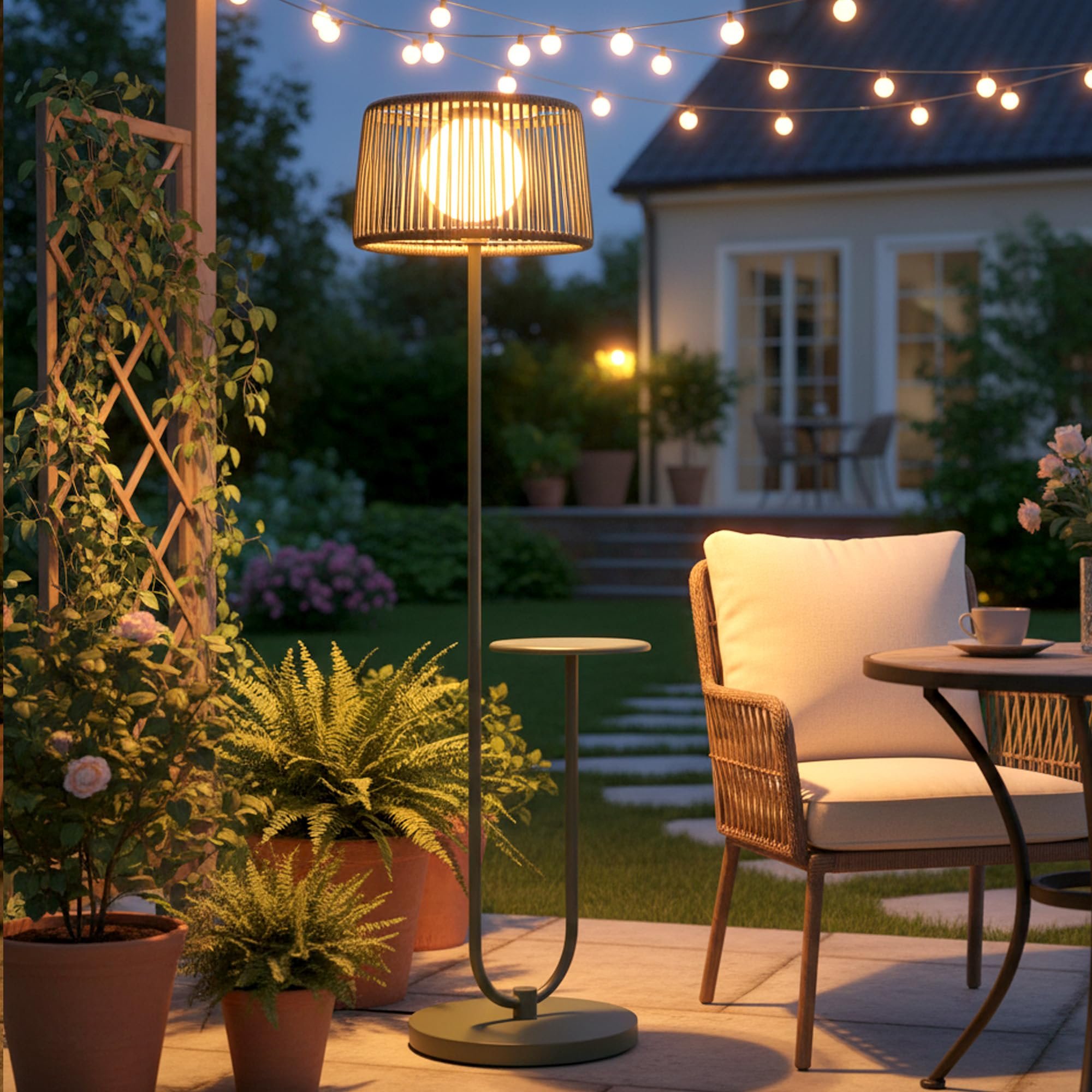 EcoGreen U-Shaped Solar Coffee Table Lamp