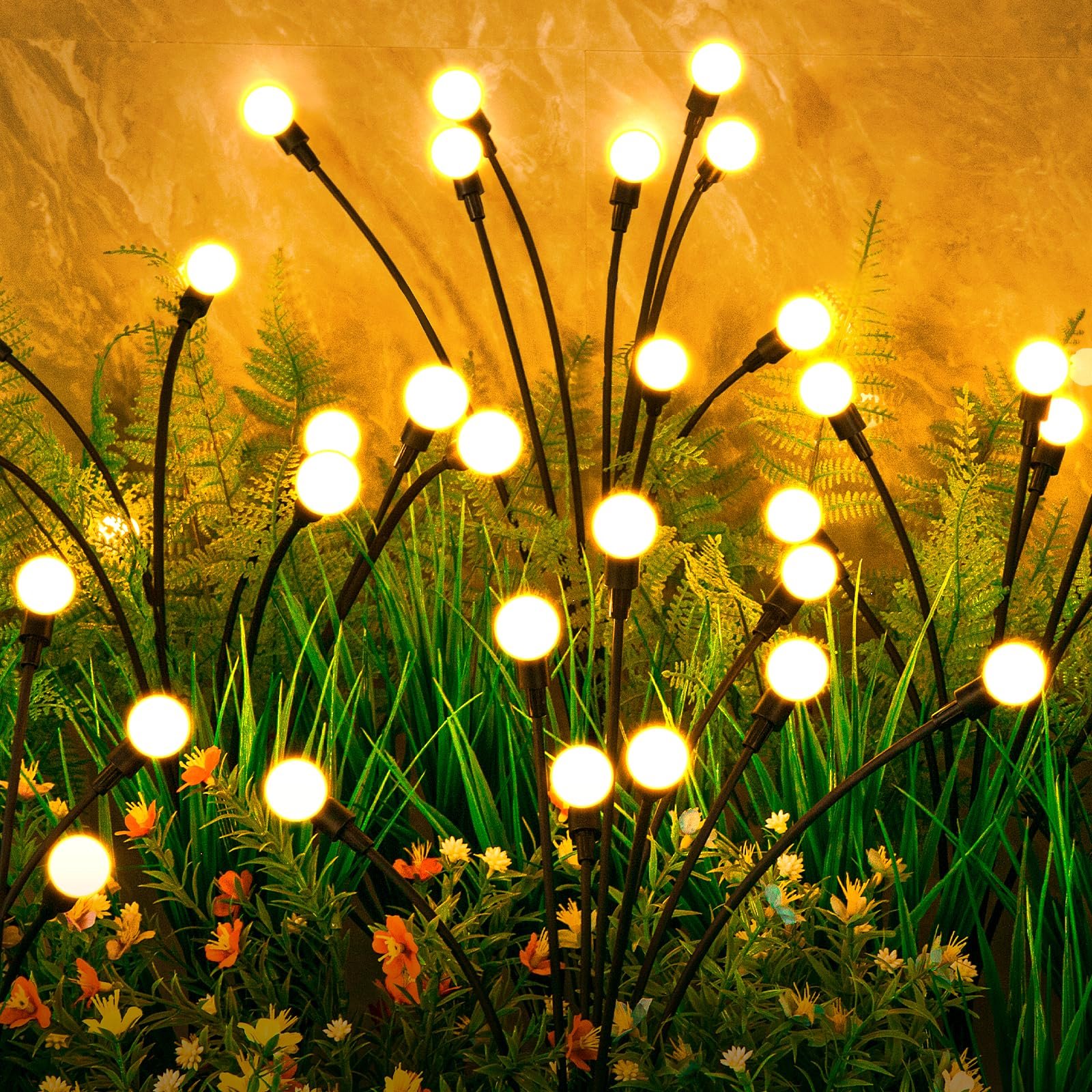 ASMAD Solar Lights Outdoor (12-Pack, 96 LEDs)