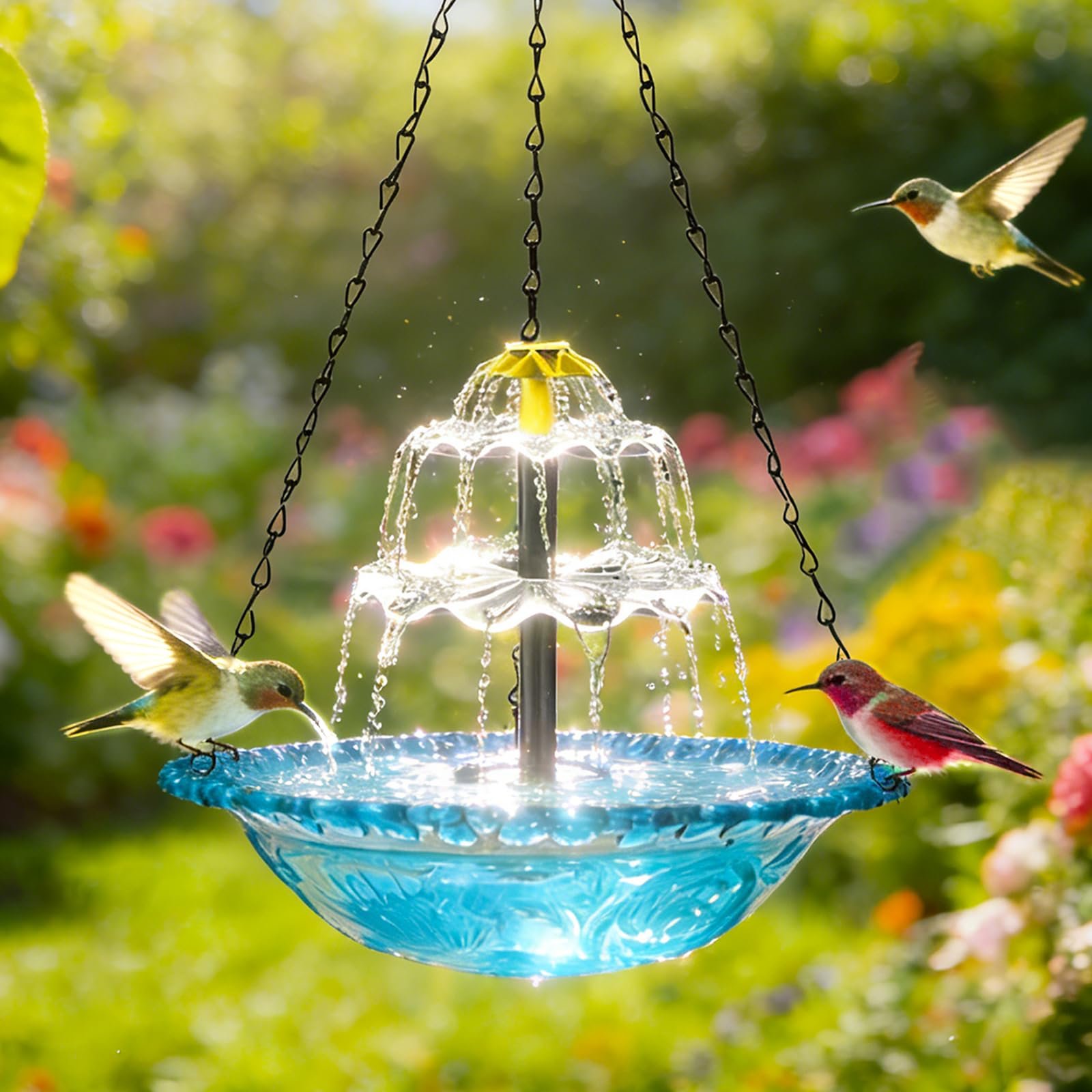 Hanging Solar Bird Bath Fountain