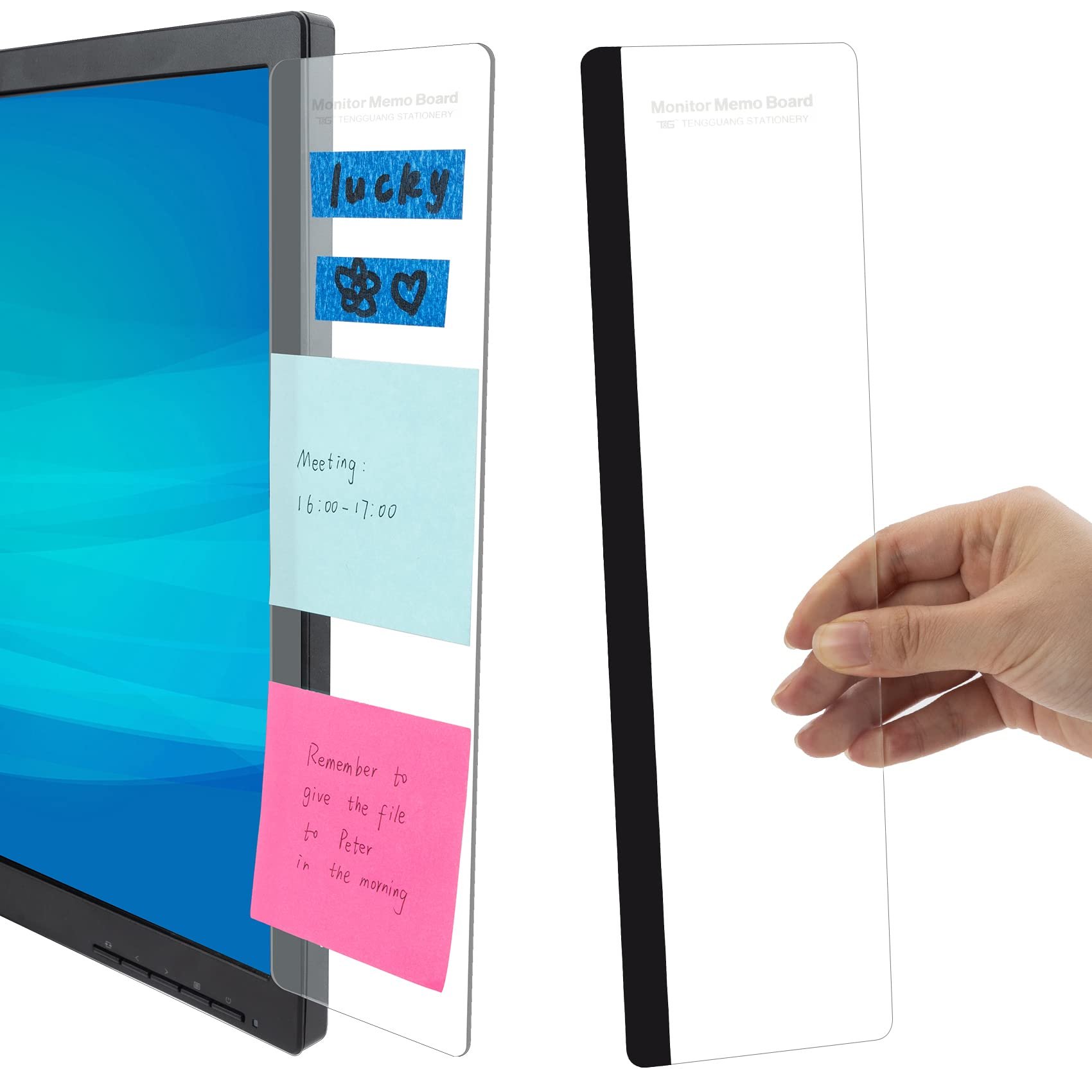 MDOZQ Office Desk Accessories 2pcs Computer Monitor Memo Board Message Board