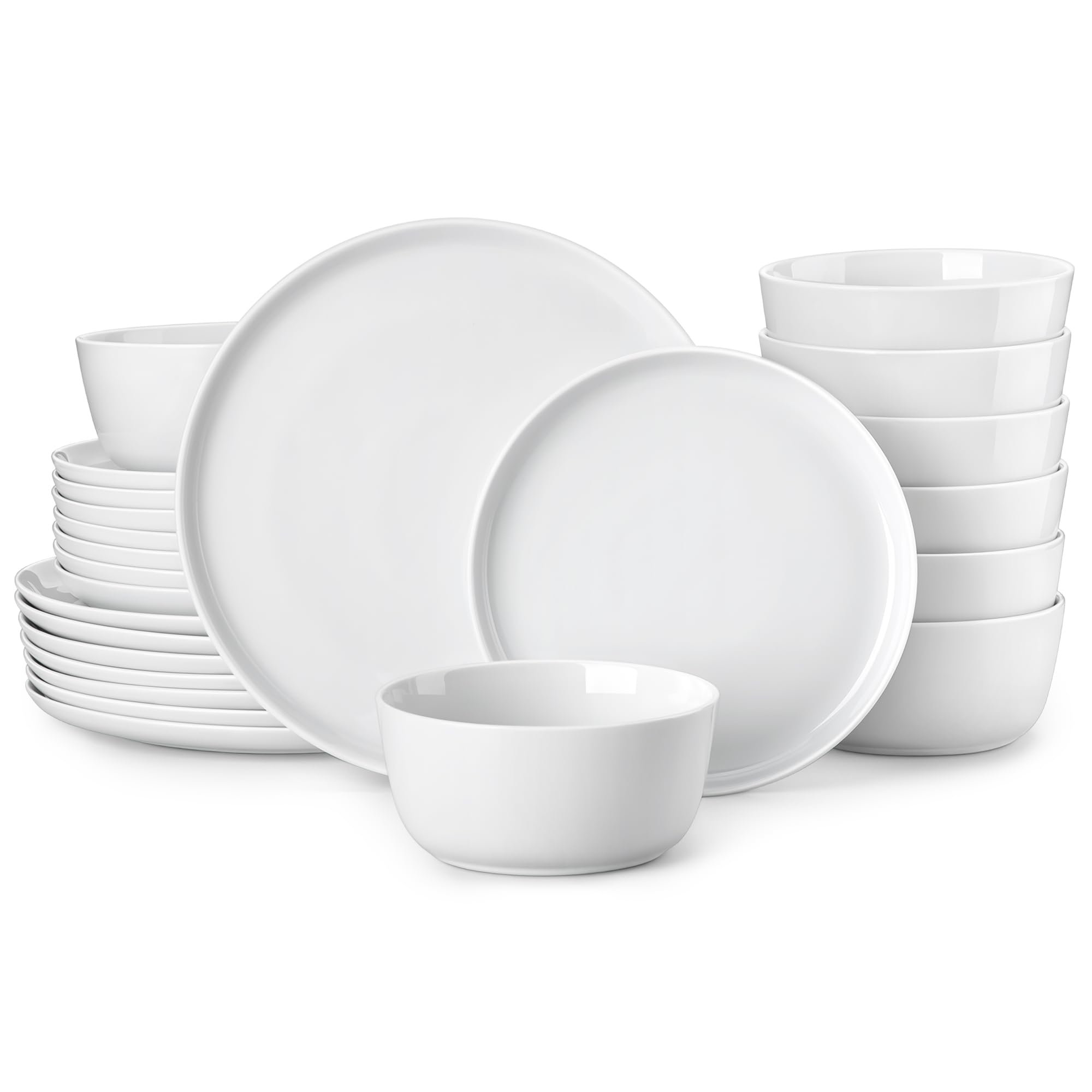MALACASA 24 Pieces Gourmet Porcelain Dinnerware Set