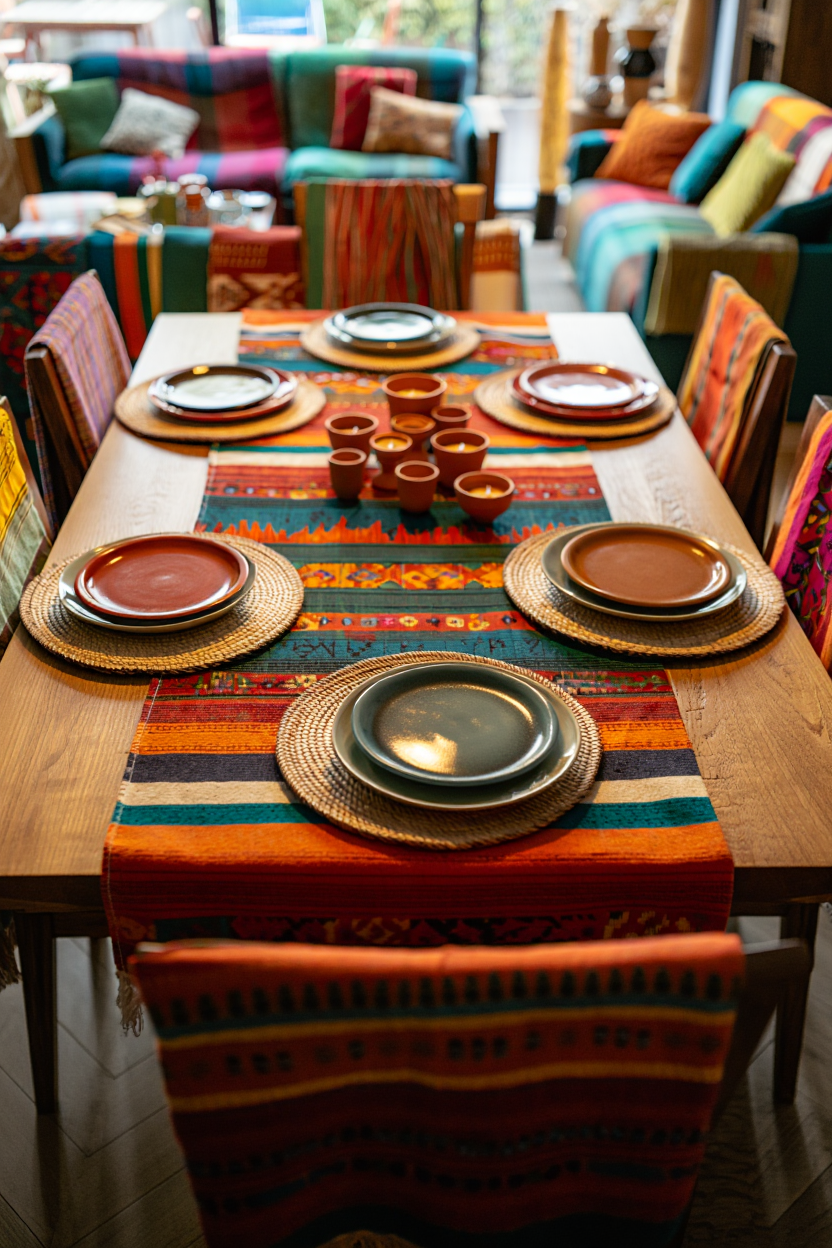Bold Eclectic Table Runner: Bring Spring Color to Your Dining Table for Under $35