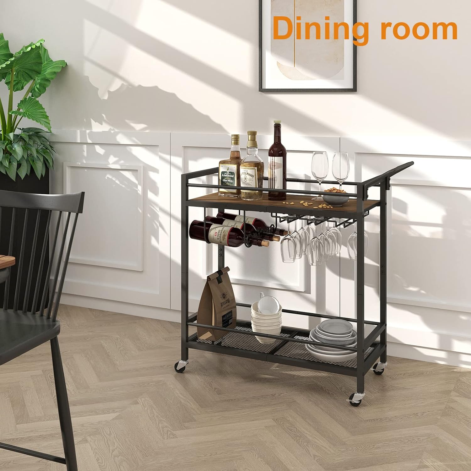 Budget Bar Carts Under $35 That Look Luxe in Moody, Dark Interiors