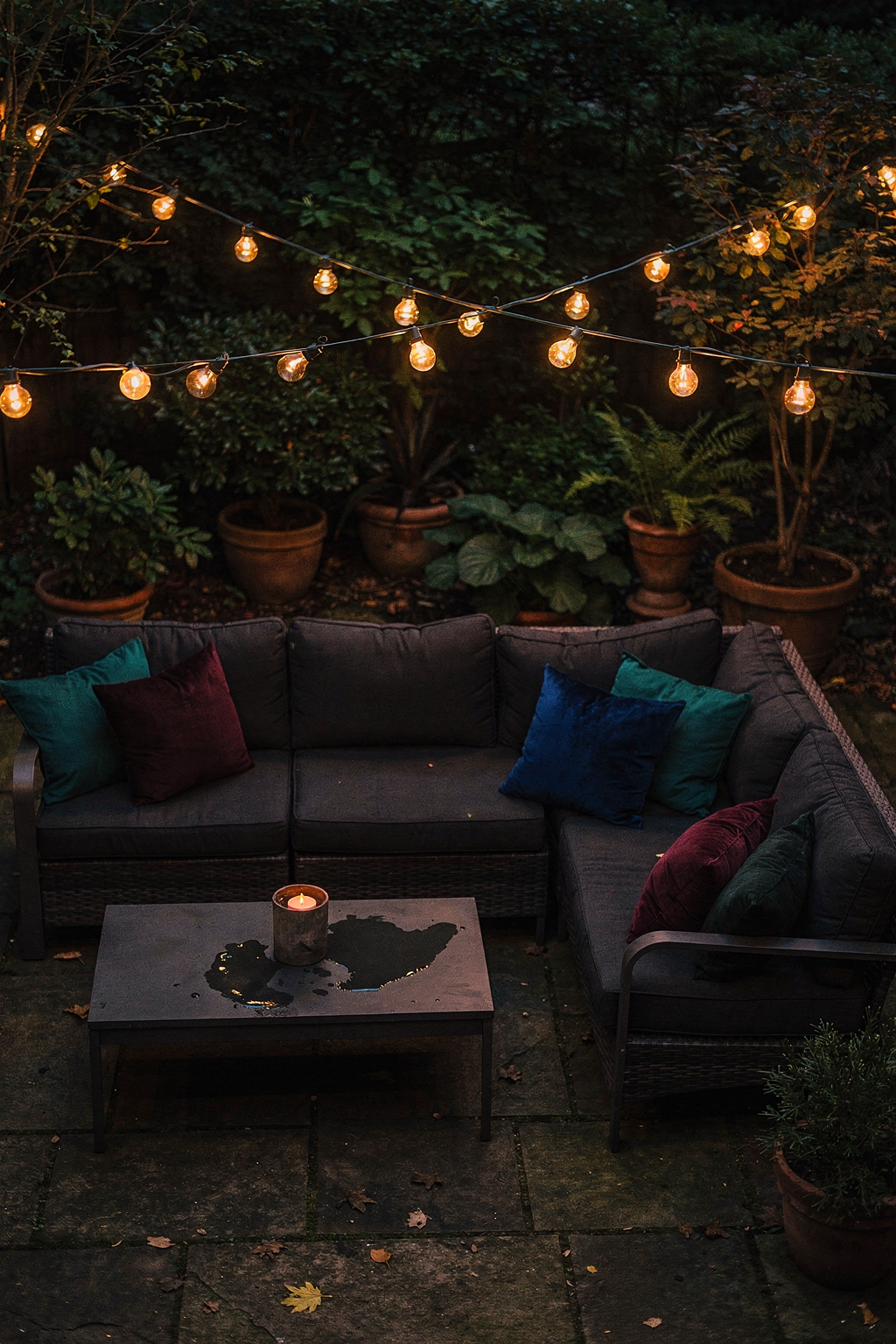 Create Ambient Glow: String Lights for Moody Outdoor Entertaining Spaces