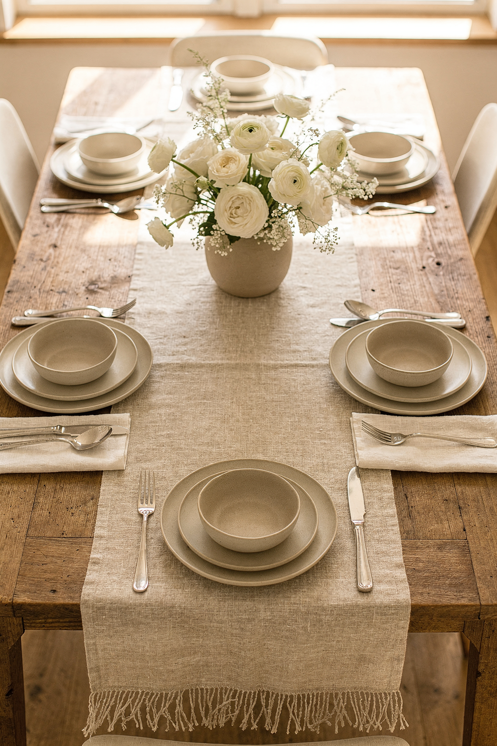 Elegant Farmhouse Table Runner Elevates Your Dining Space