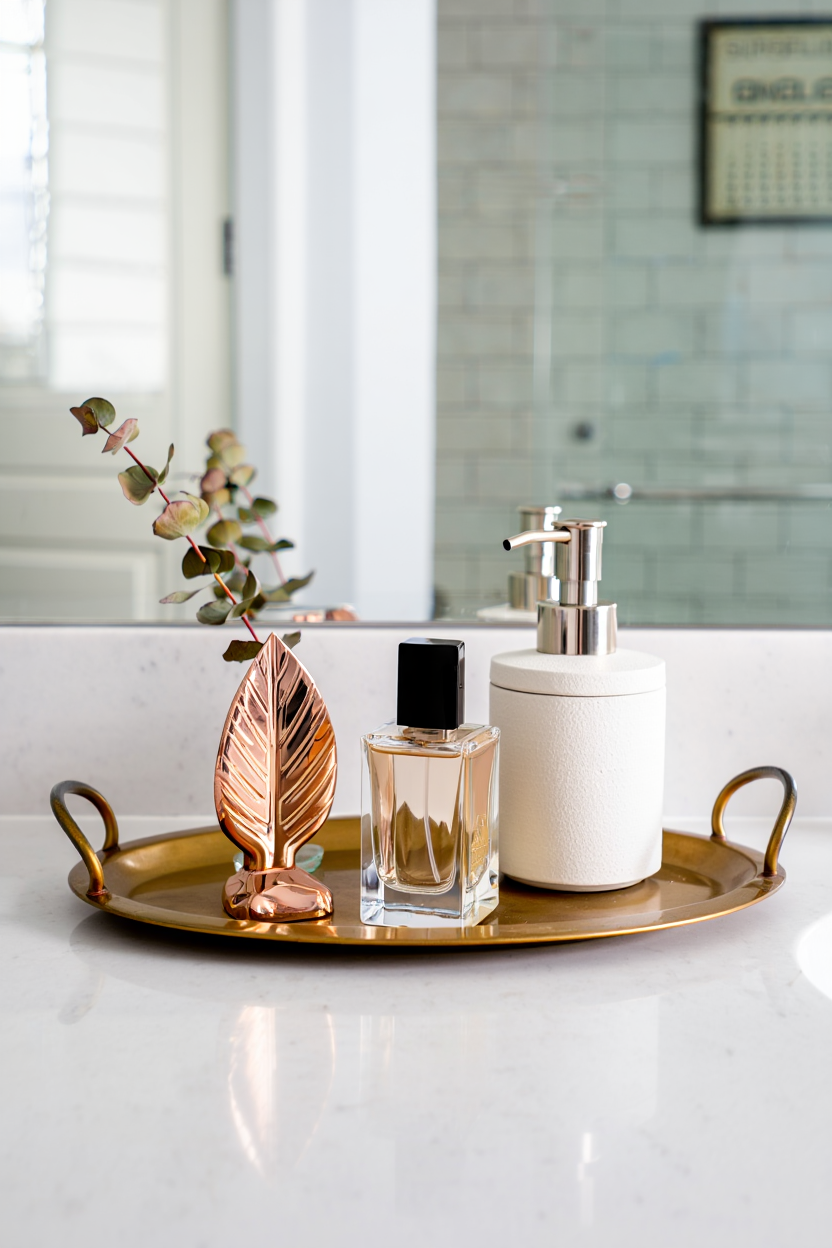 Elegant Vanity Tray: Organize & Style Your Bathroom Counter