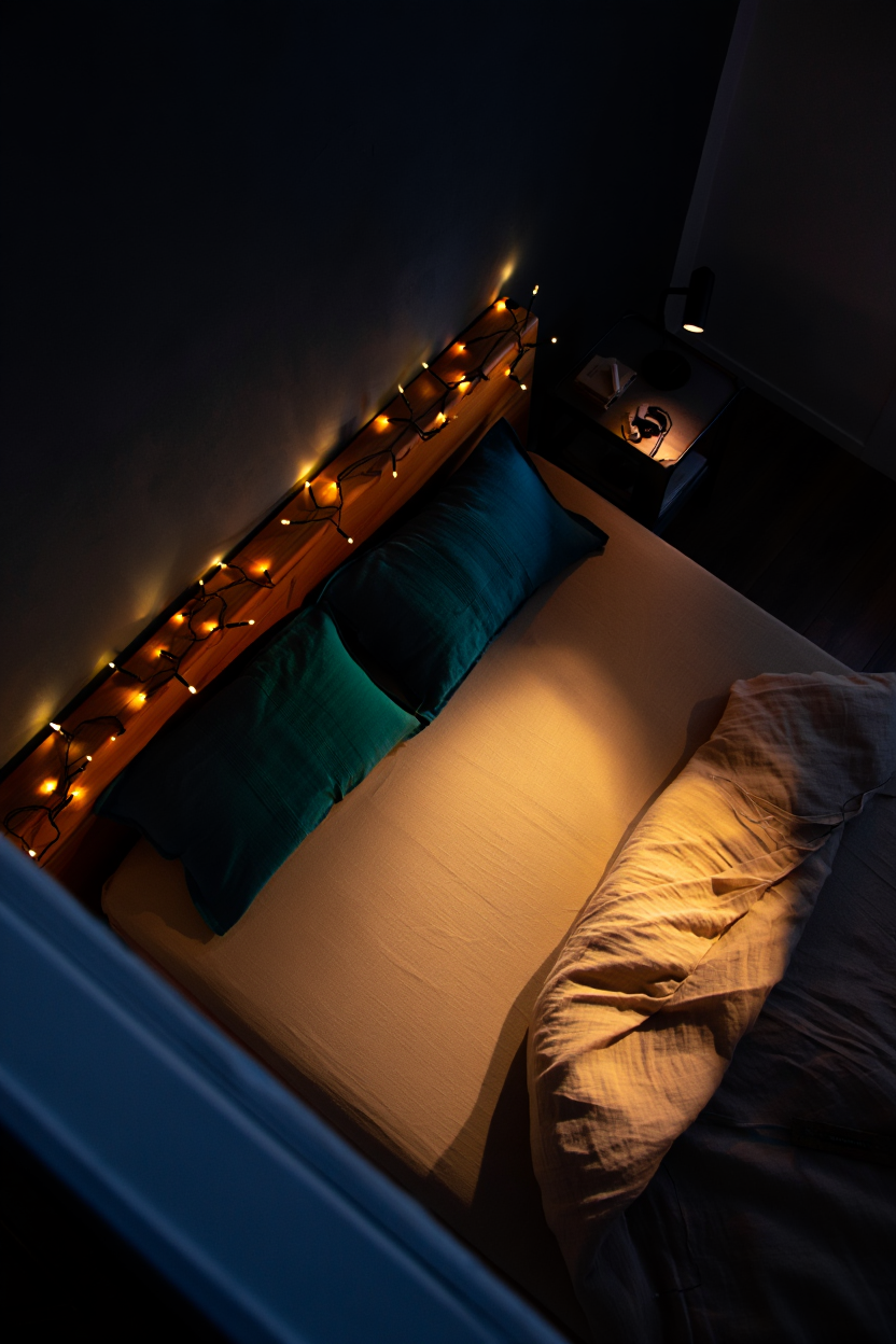 Layer Bedroom Lighting: Warm Fairy Lights That Transform Dark Walls Into Cozy Retreats