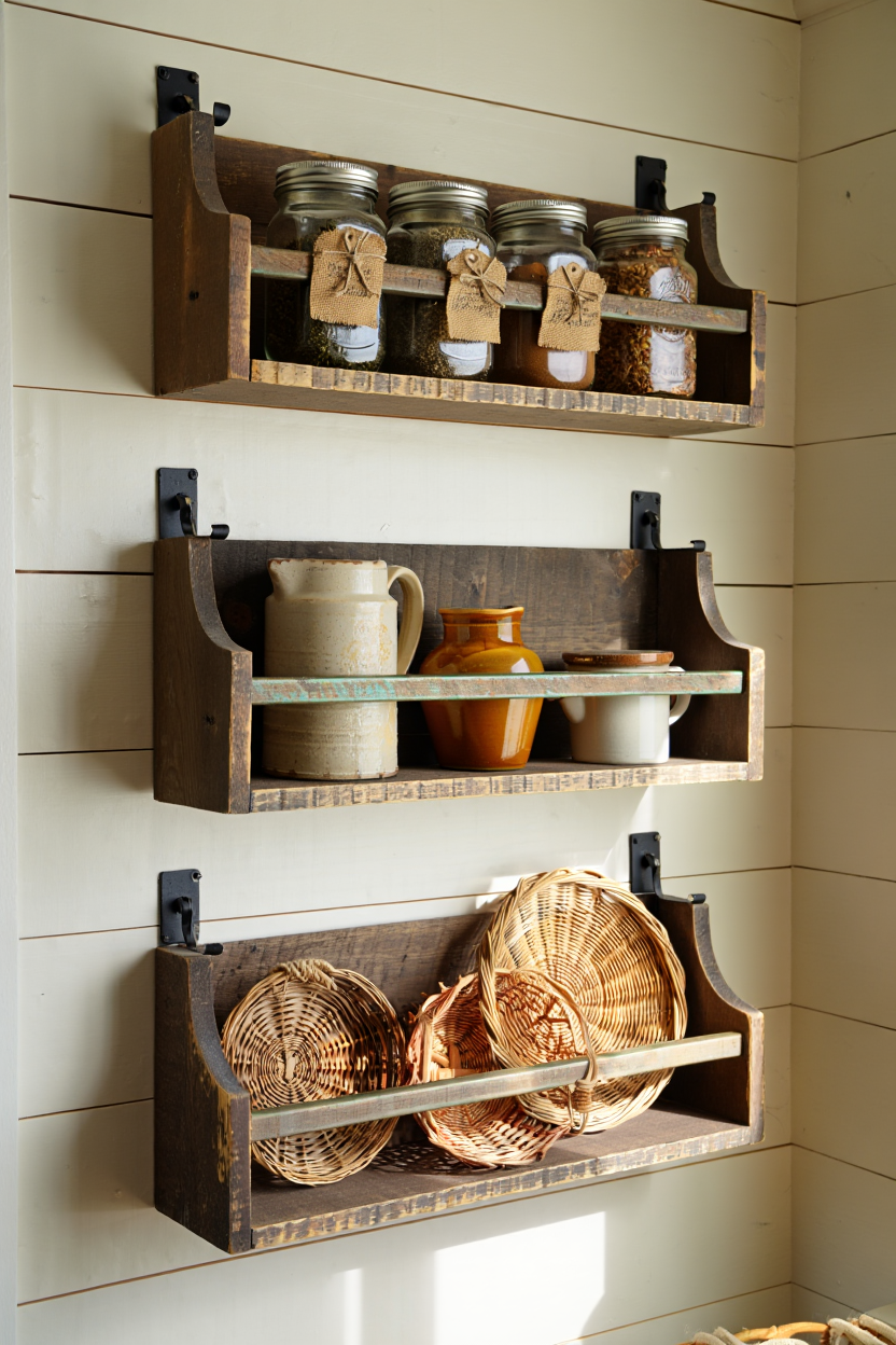 Maximize Kitchen Style: Rustic Spice Racks That Look Like Farmhouse Wall Art