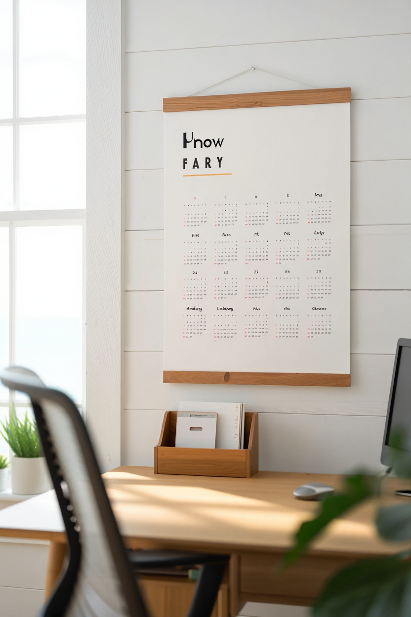 Minimalist Wall Calendar Transforms Your Home Office Into an Organized Space