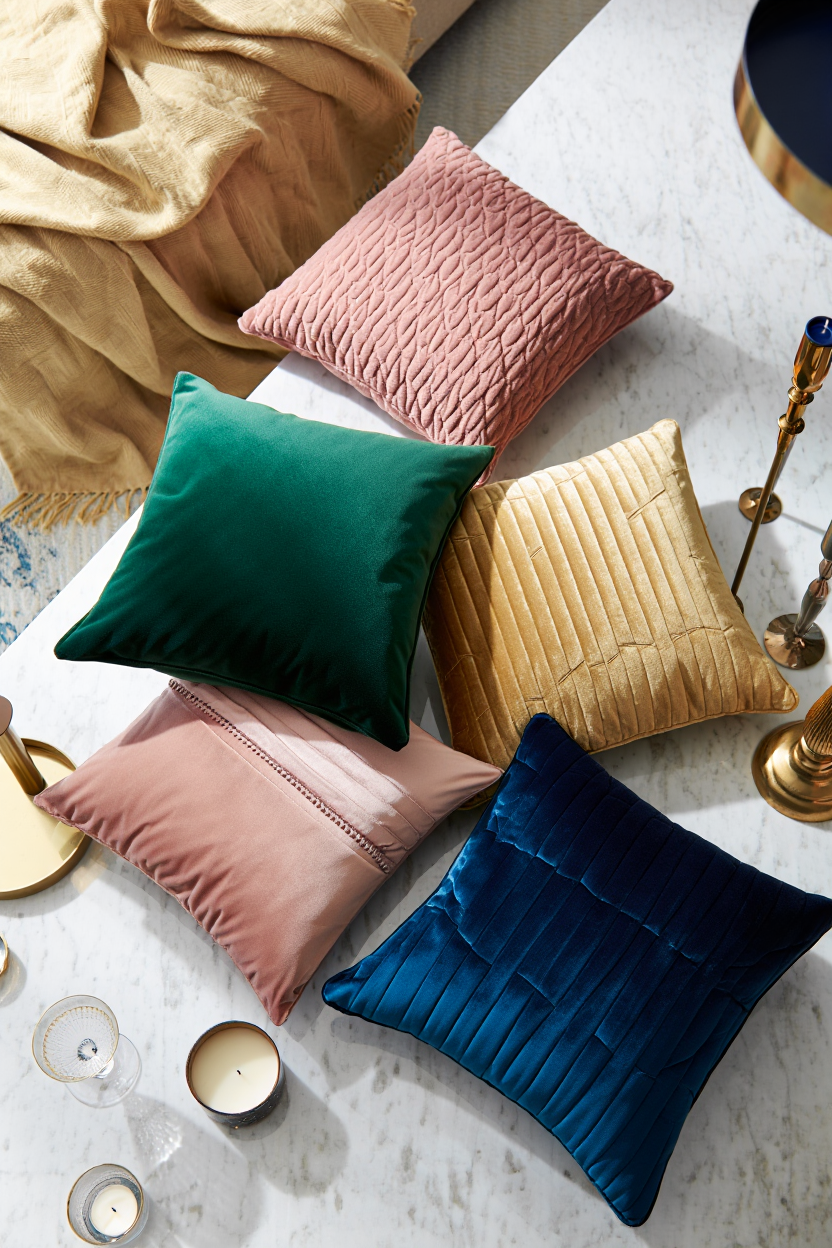 Opulent Velvet Accent Pillows: Instant Luxury for Your Living Room — Under $55