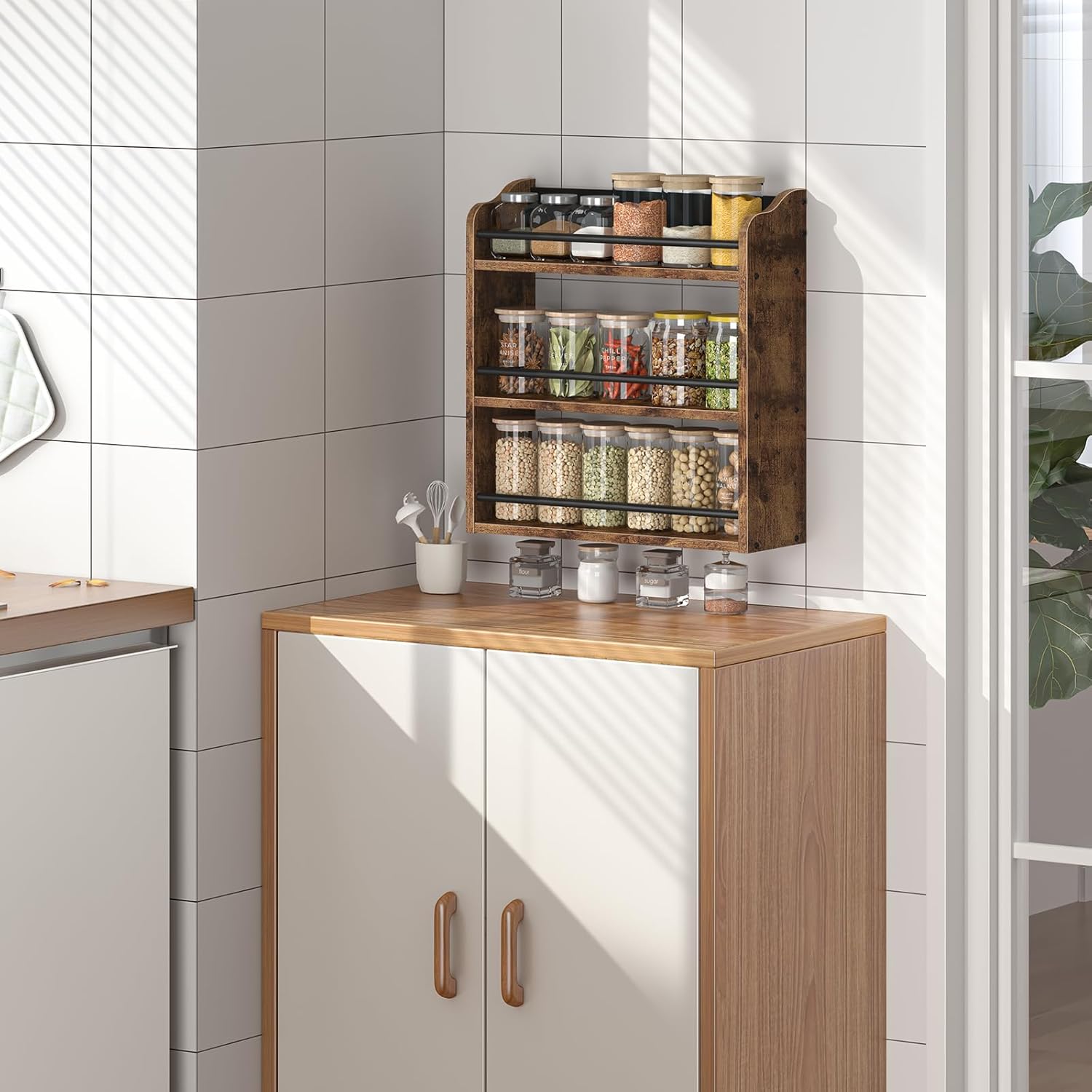 Organize in Style: Coastal Spice Racks with Driftwood Details Under $35
