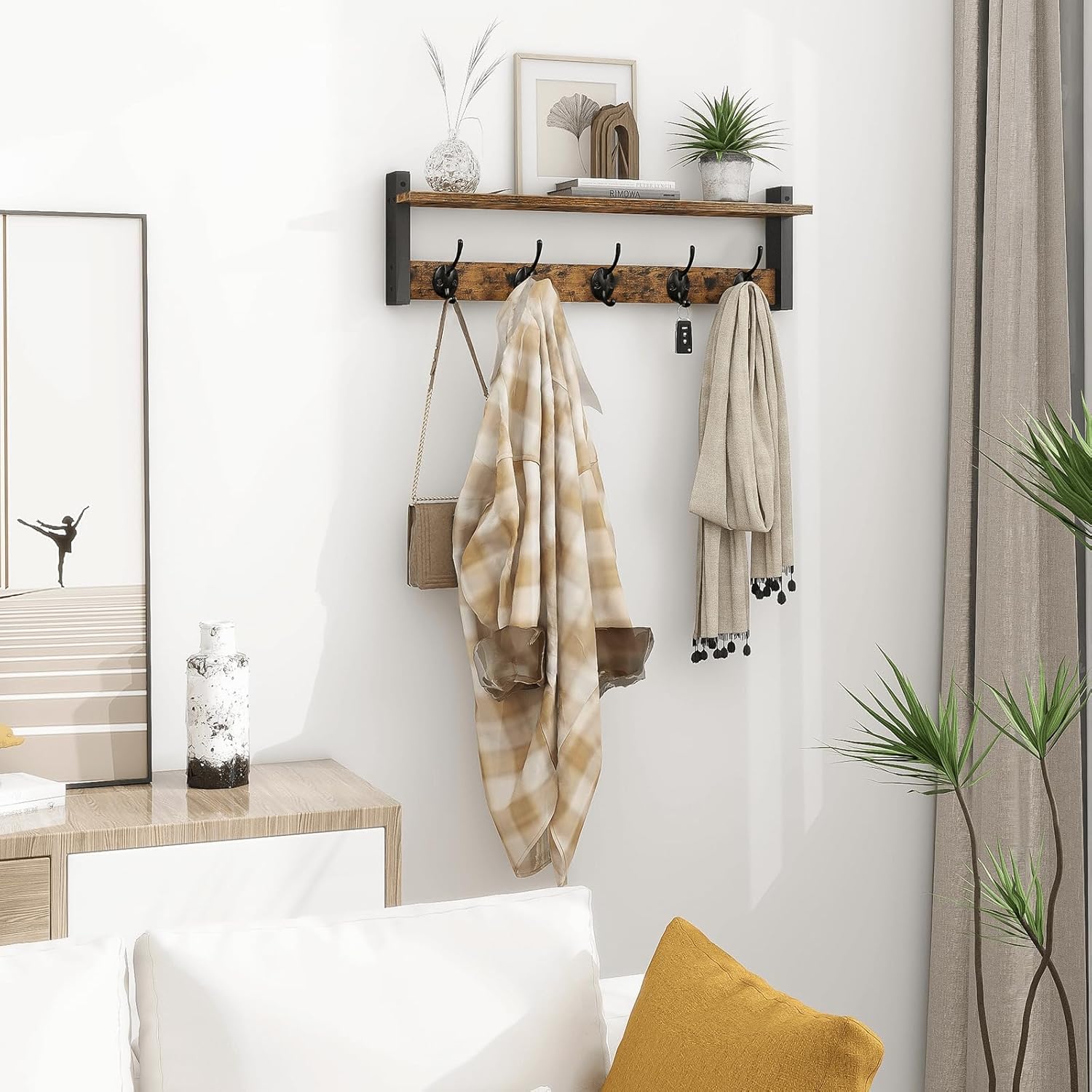 Organize Your Entryway Table with Industrial Shelving: 5 Metal & Wood Combos Under $35