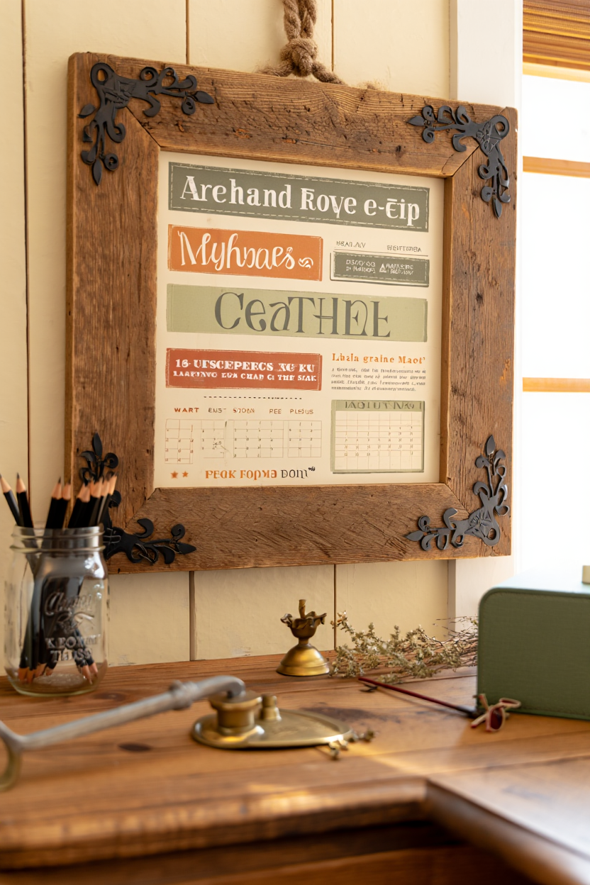 Organize Your Year in Style: Rustic Wall Calendars That Ground a Farmhouse Office