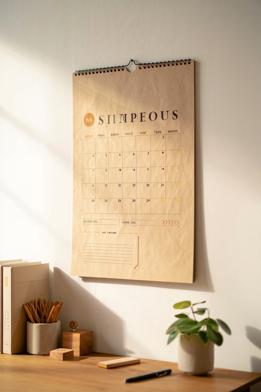Plan Your Year in Style: Warm Neutral Wall Calendars That Ground Your Office Space