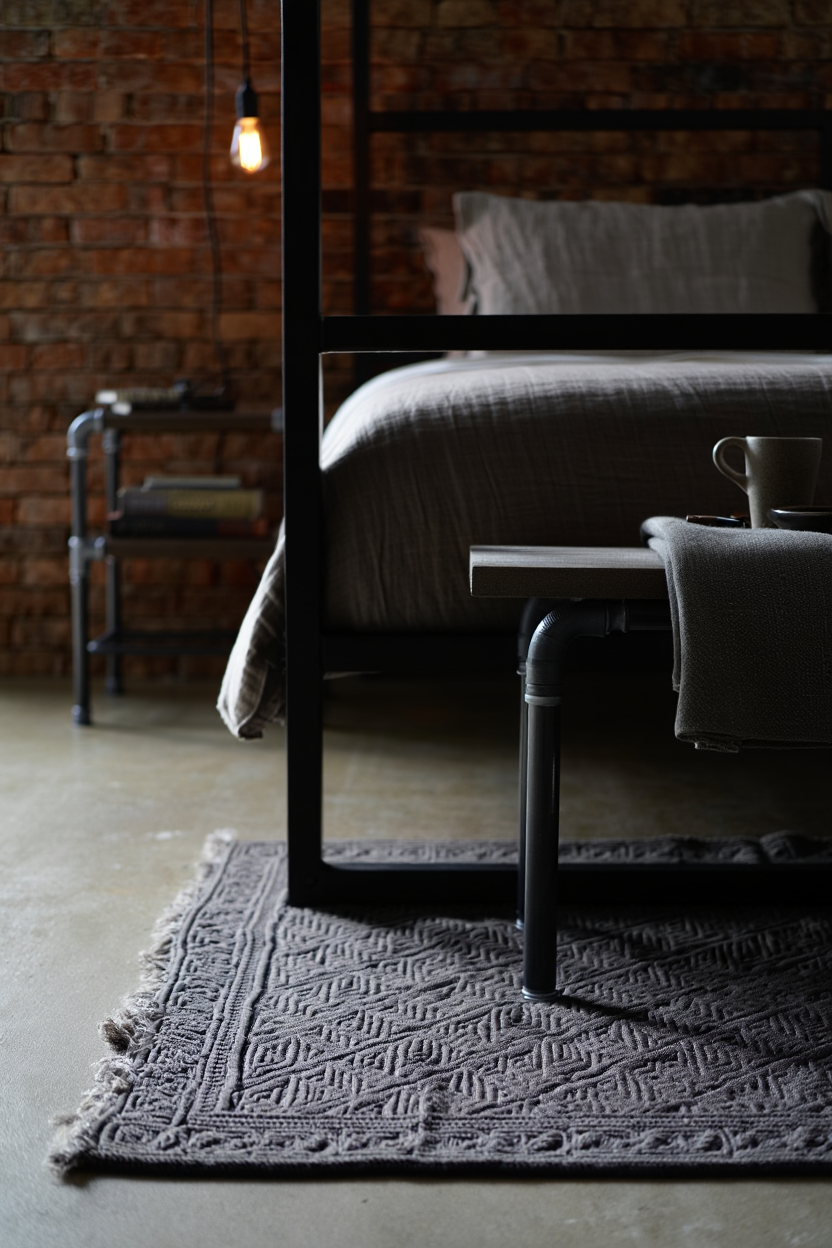 Raw Edge Bedroom Rugs Built for Industrial Loft Style — Under $35