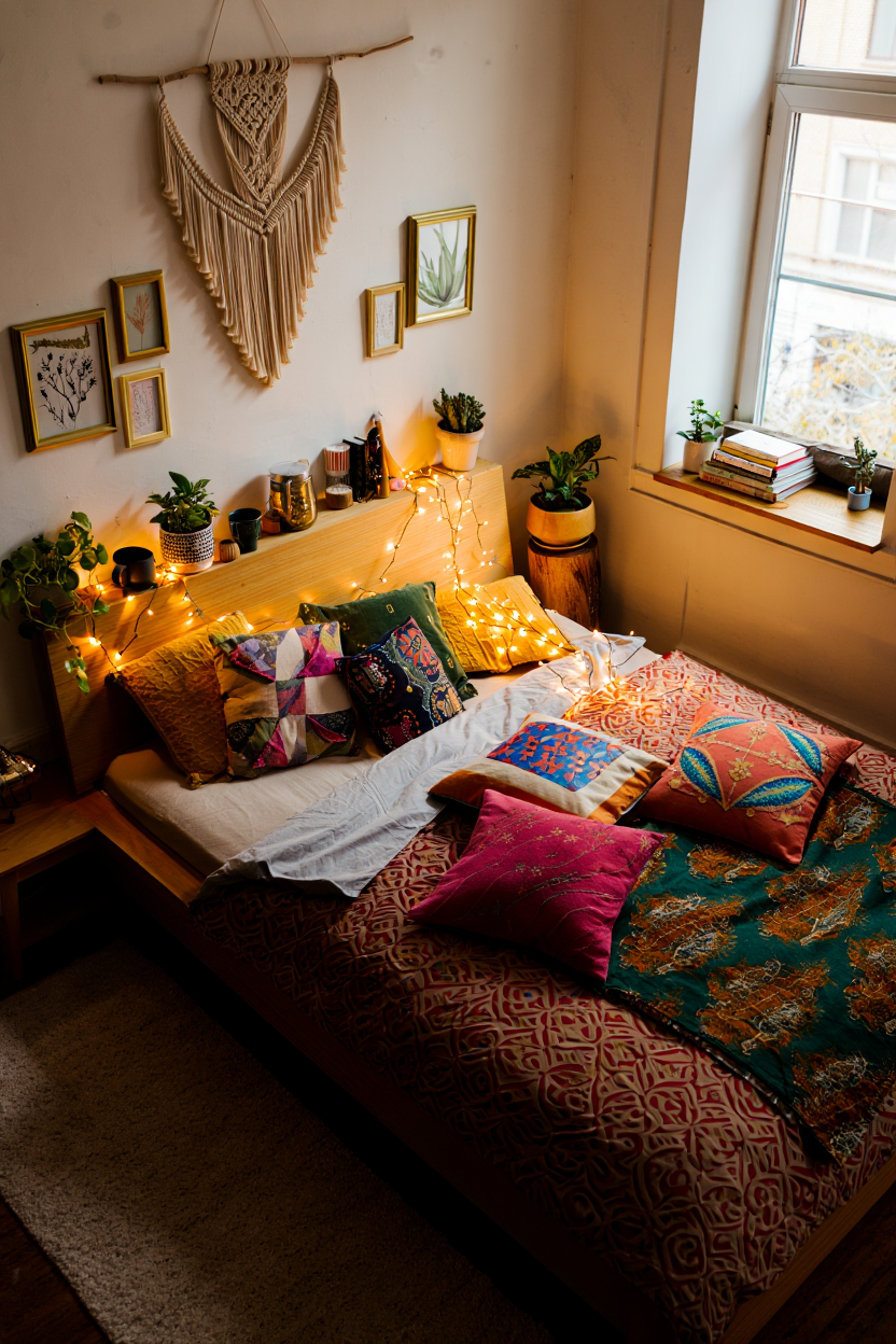 Reimagine Your Bedroom: Fairy Lights Transform Eclectic Spaces Into Magical Retreats