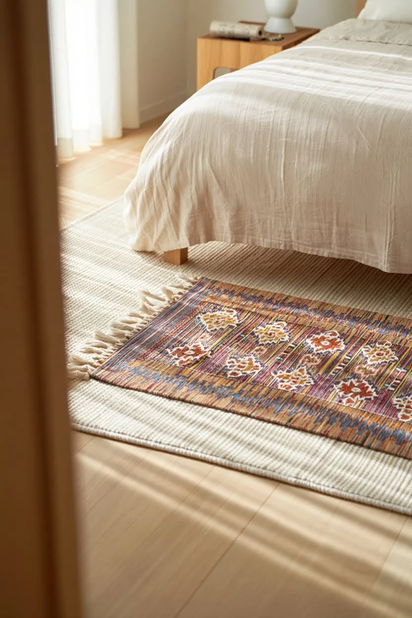 Stunning Layered Rugs Transform Your Bedroom Into a Cozy Sanctuary