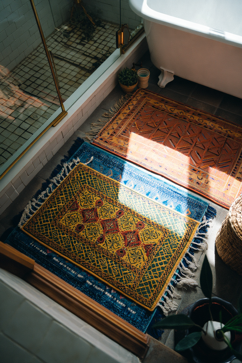 Style Your Bathroom Like a Global Collector: Bold Bath Mats Under $35