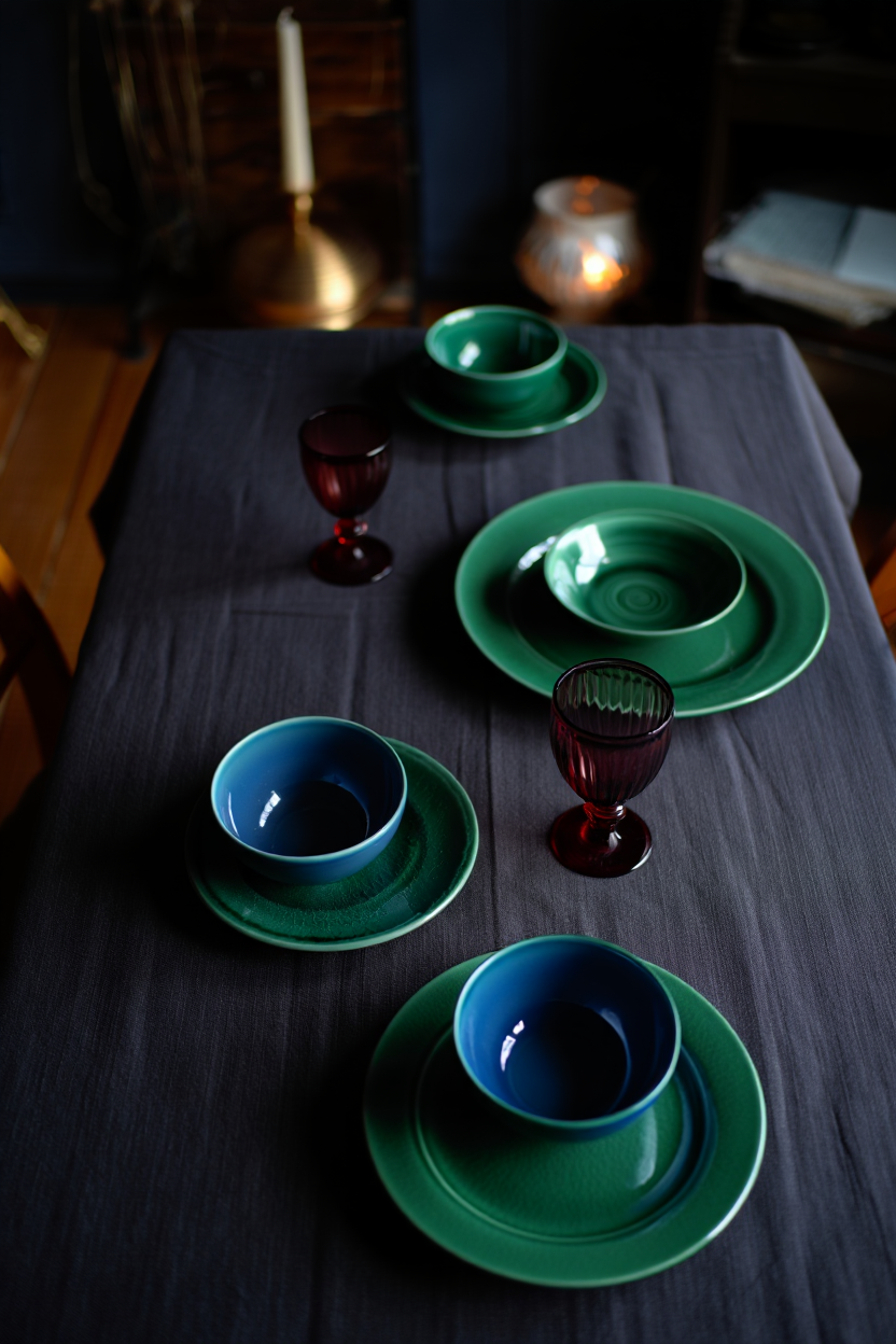 This Jewel-Tone Dinnerware Set Makes Every Dinner Feel Like a Luxury Escape