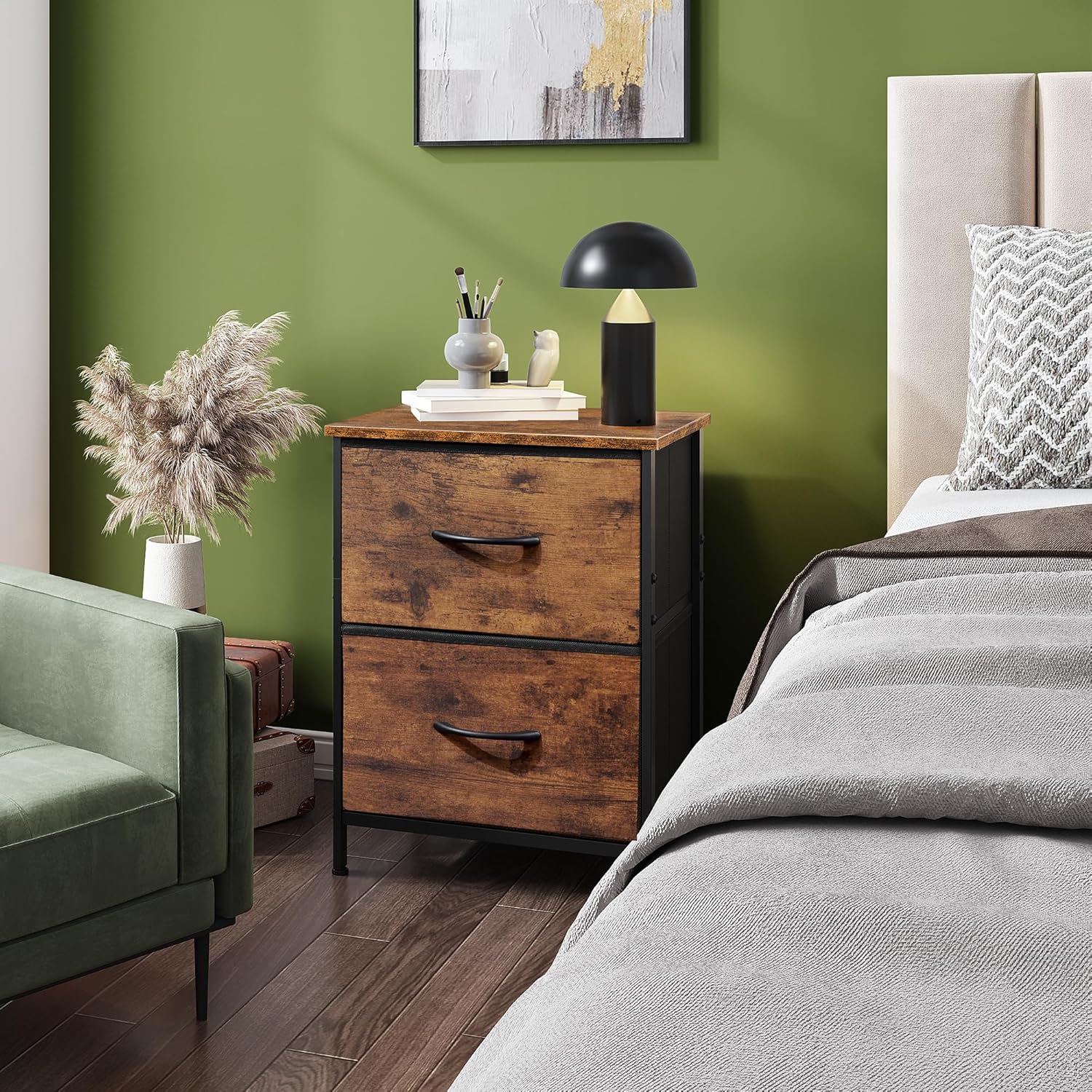 This Reclaimed Wood Nightstand Brings Farmhouse Warmth to Any Bedroom Under $35