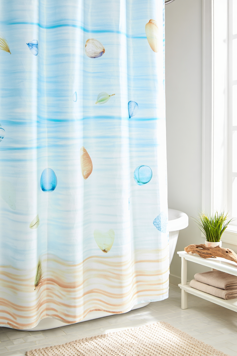 Transform Your Bathroom: Ocean-Inspired Shower Curtains with Coastal Charm Under $35