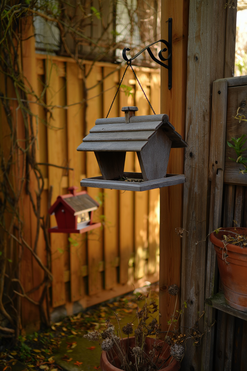 Weathered Wood Bird Feeders: 6 Rustic Styles for a Farmhouse Garden ($13–$35)