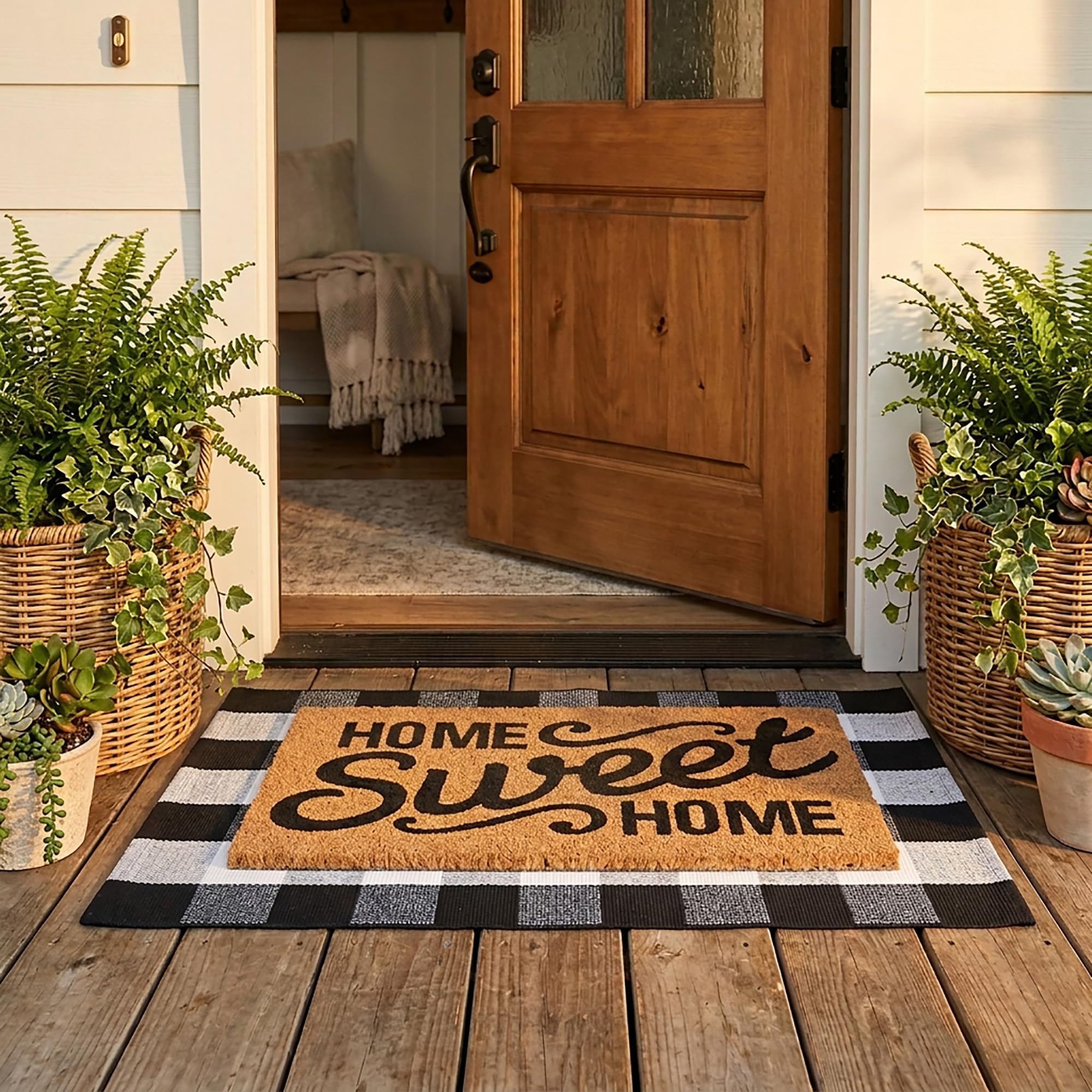 Welcome Home in Style: 5 Farmhouse Doormat Sets That Make Your Entry Look Curated ($13–$35)